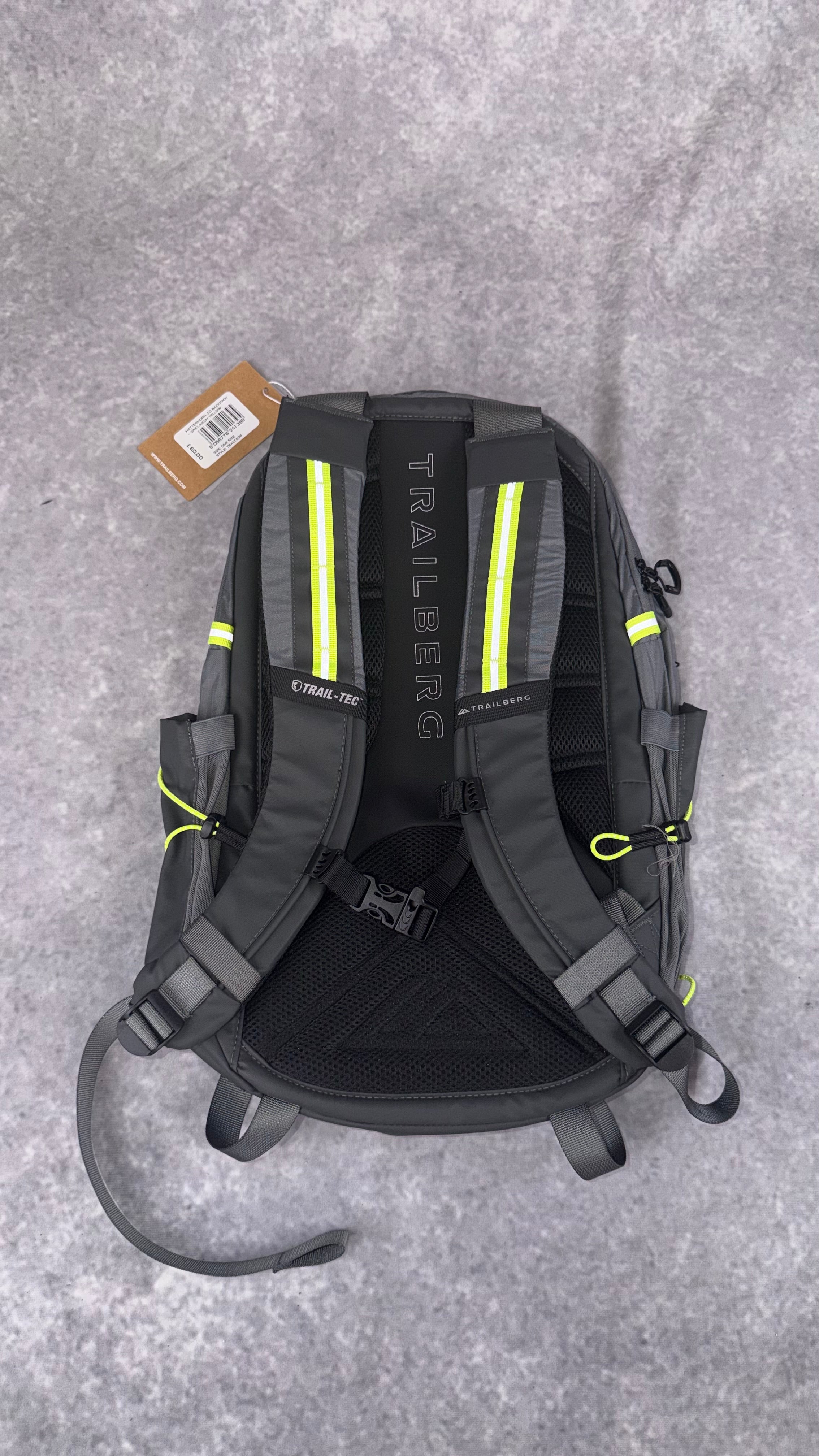 Trailberg neon and grey backpack.