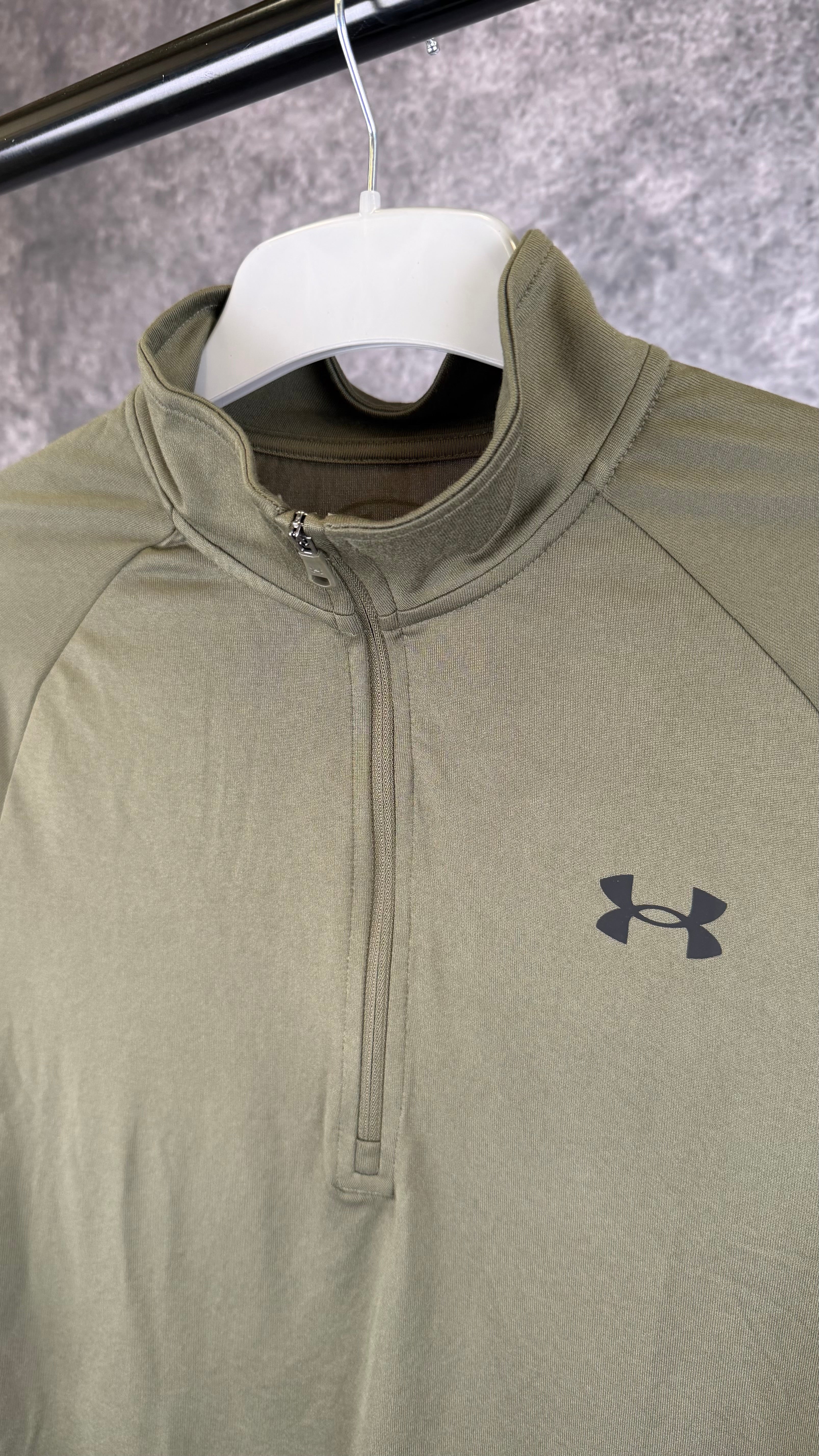 Under armour khaki tech 1/4 zip.