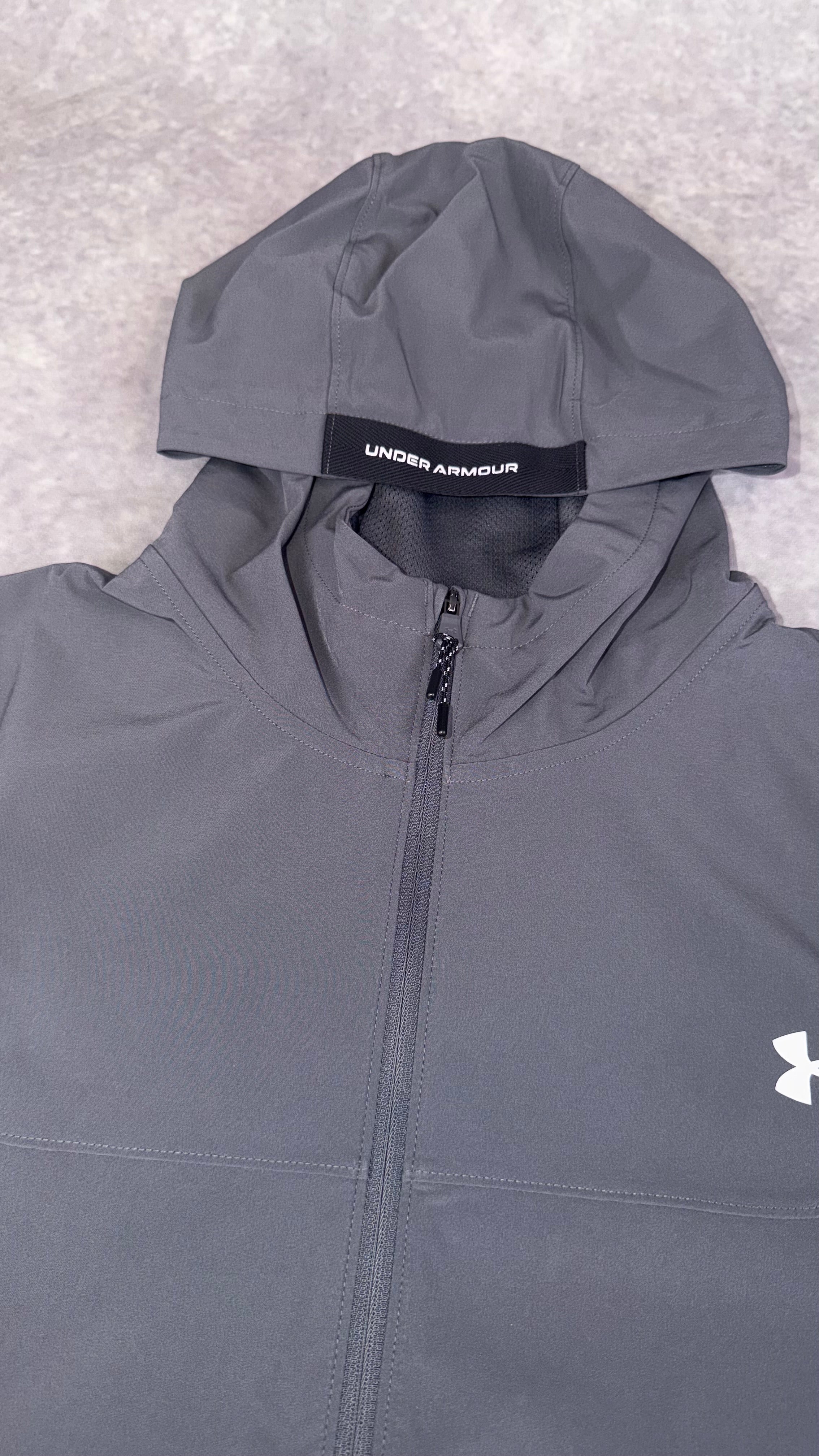 Under armour grey tech utility woven jacket.