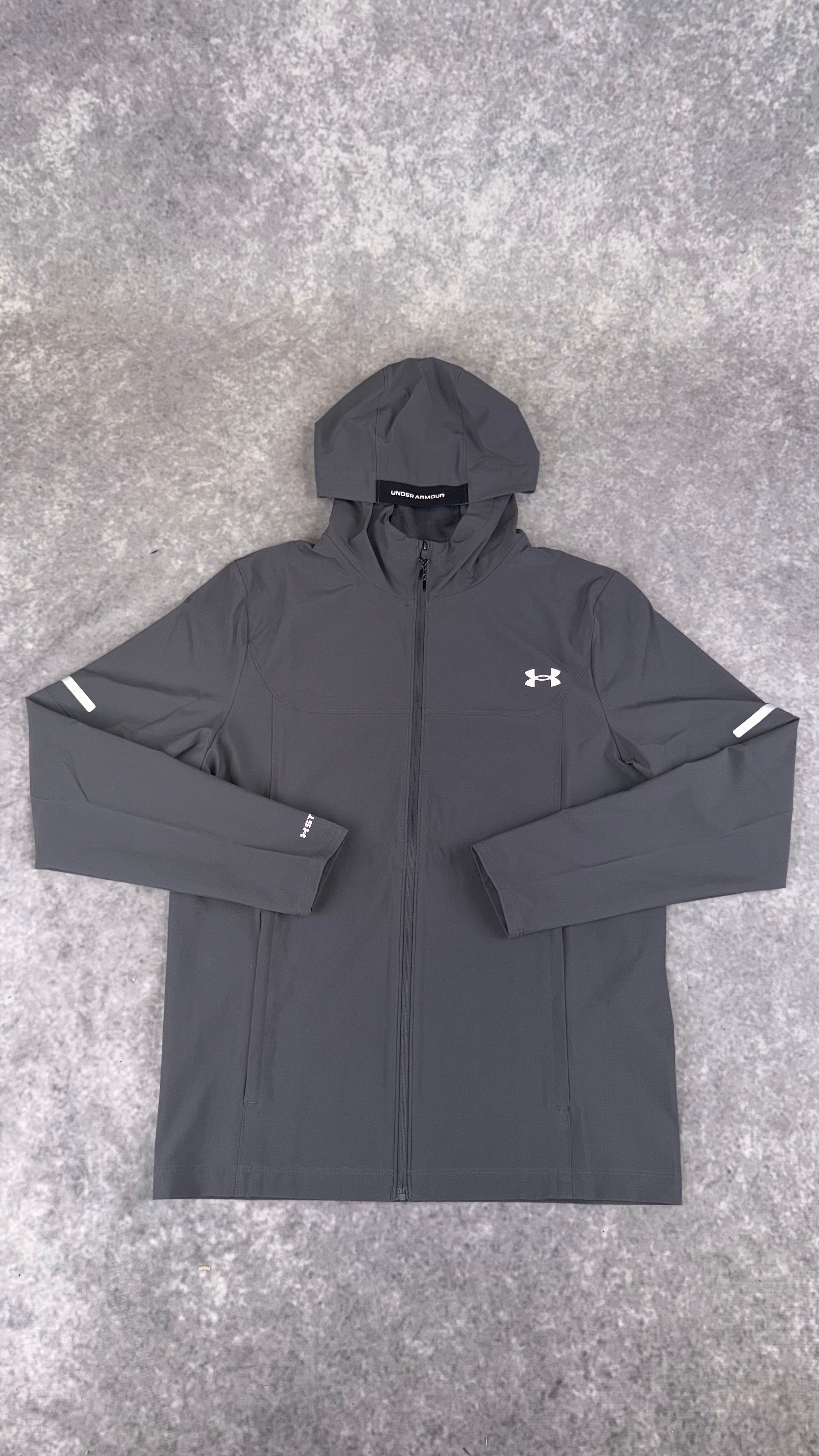 Under armour grey tech utility woven jacket.
