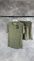 Under armour khaki shorts and t shirt set