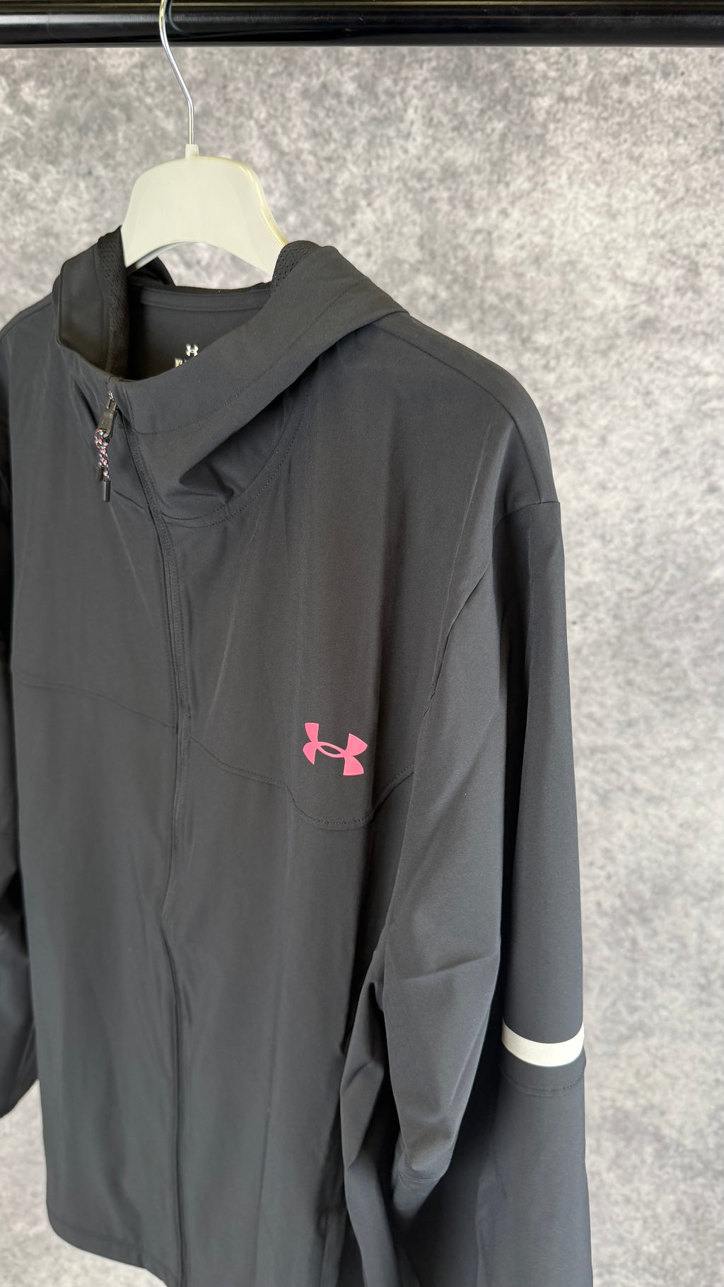 Under armour black/pink windbreaker.