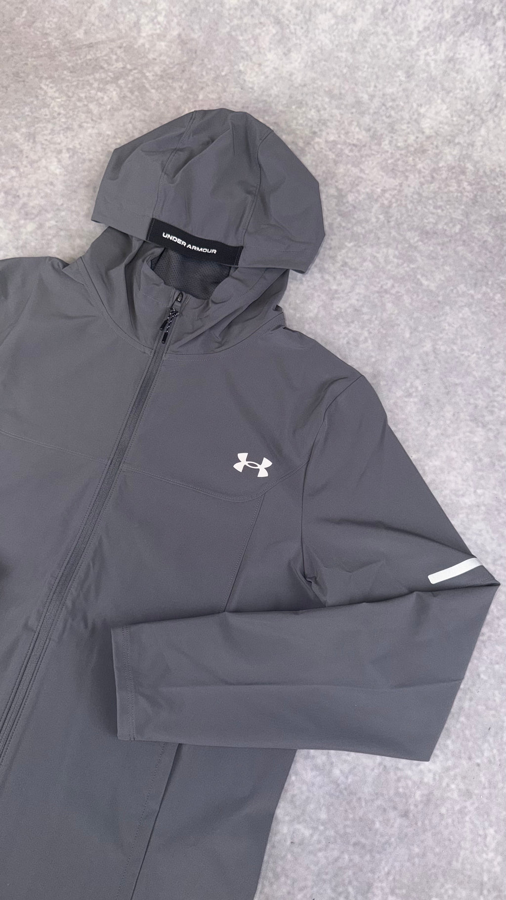 Under armour grey tech utility woven jacket.